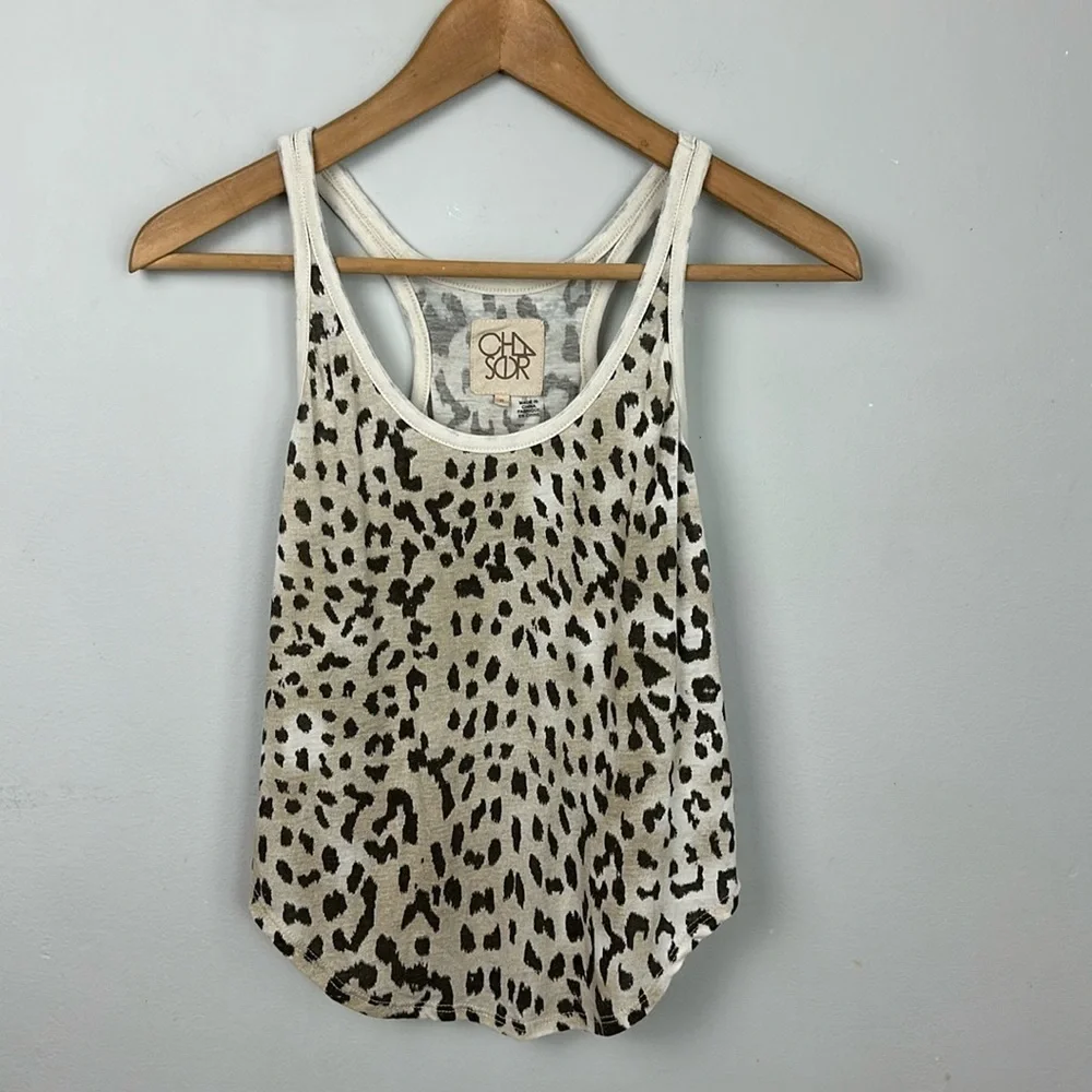 Chaser Racer Back Tank Animal Leopard Cheetah Print Maxine Sz S